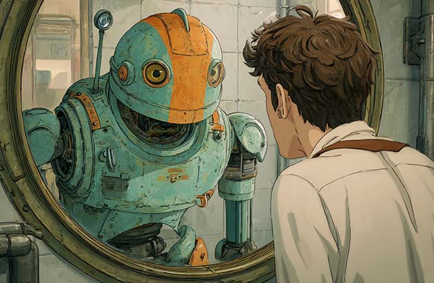 AI Joi image man in mirror